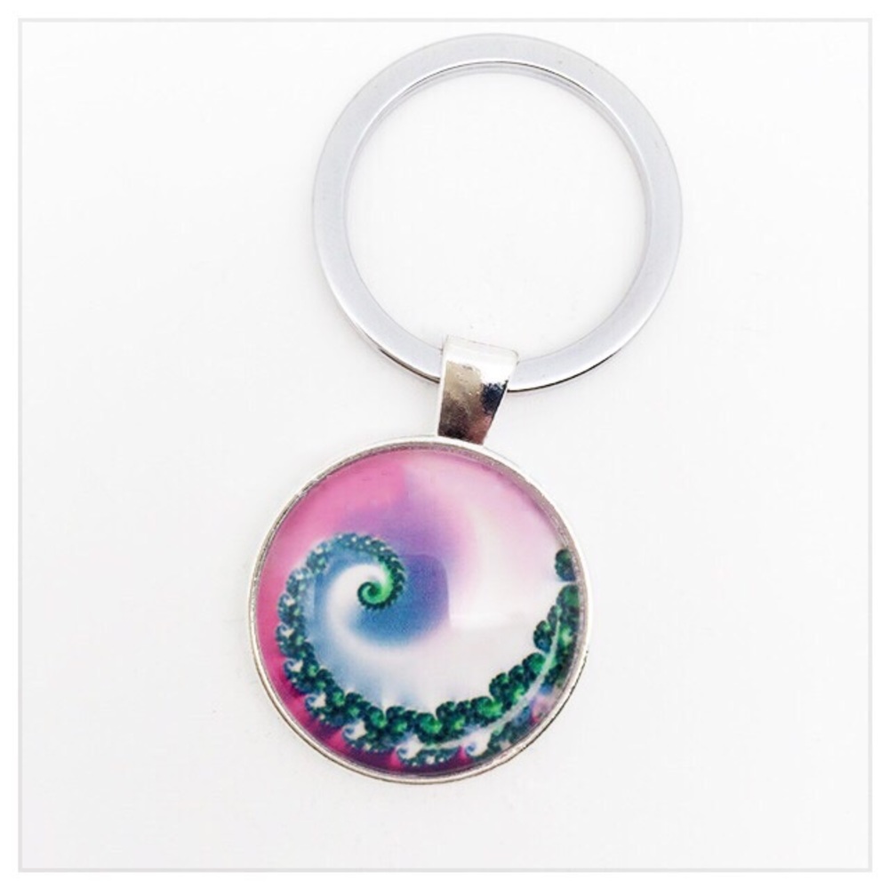 SPIRAL CABOCHON KEYCHAIN